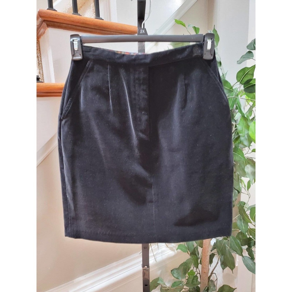 Tommy Hilfiger Women Solid Black 100% Cotton Pencil & Straight Mini Skirt Size 8